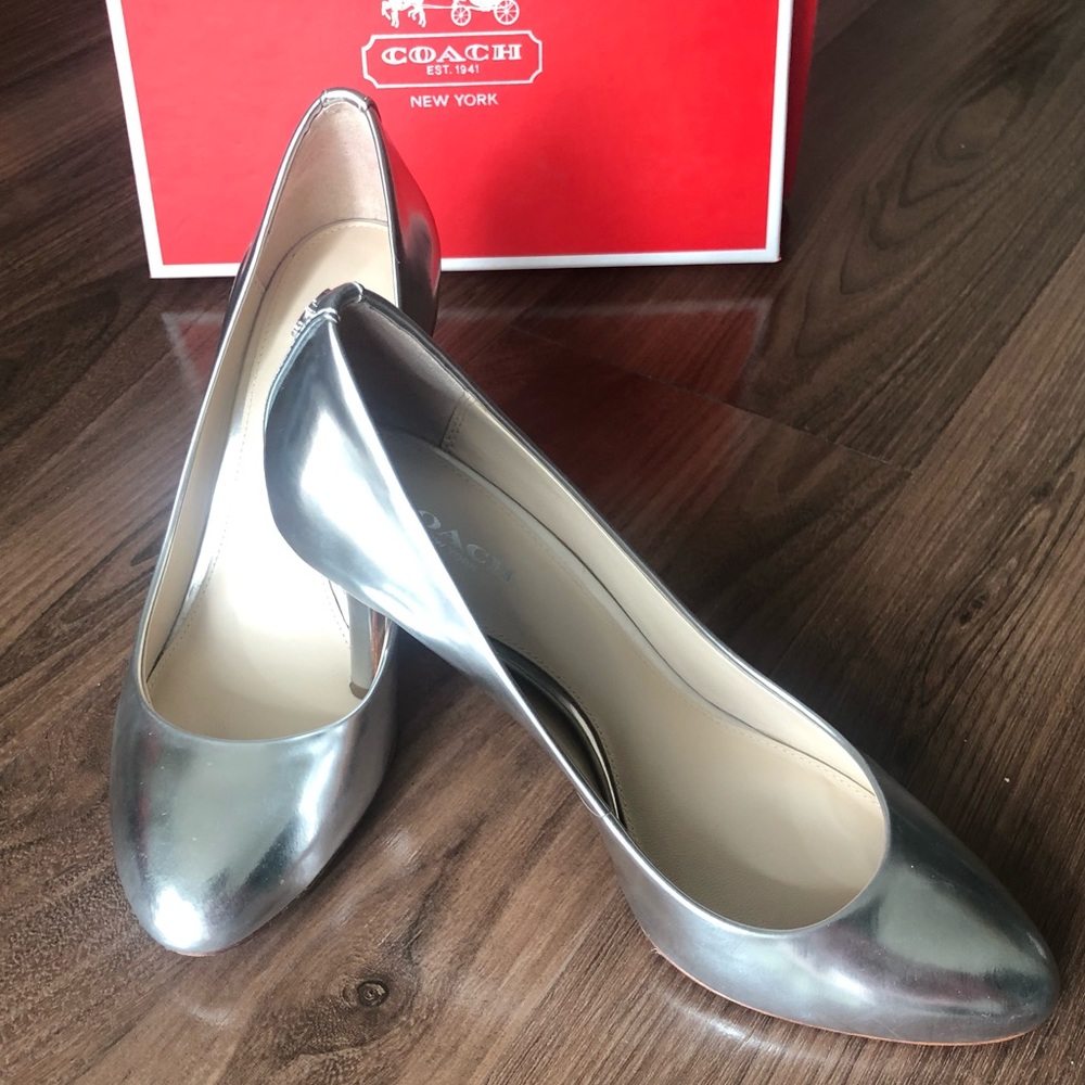 Coach silver heels （7cm）